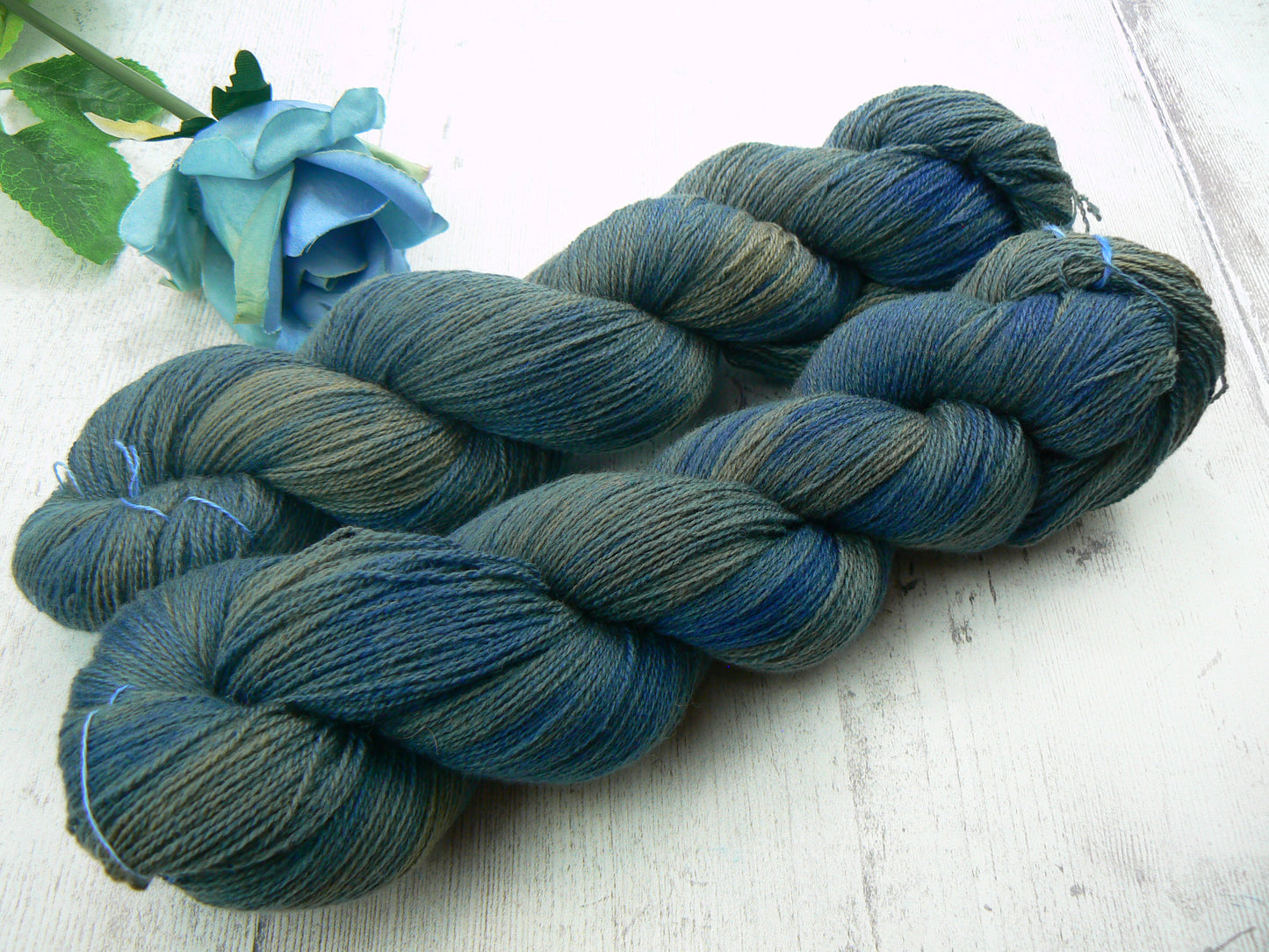 Blue Shadows, Merino Cashmere Silk Fine Lace