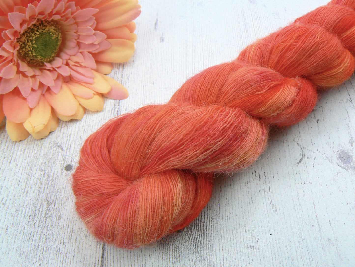 Peach Sorbet, Shetland Cobweb Lace