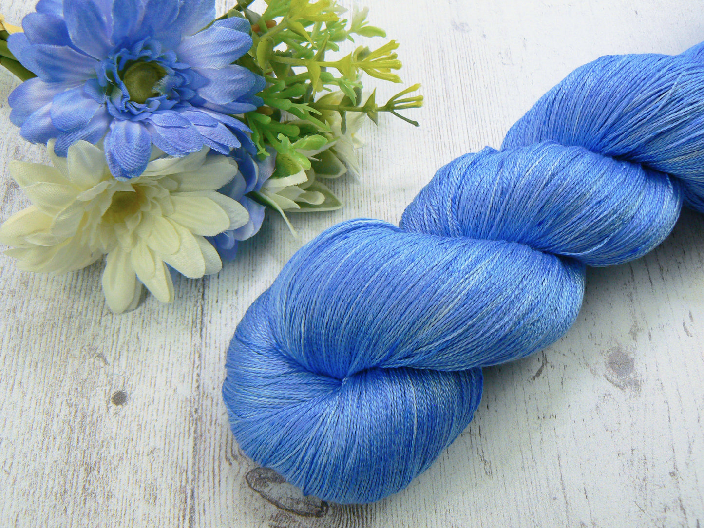 NEW COLOURWAY: Sapphires in a Sulk, Fine Spun Silk Lace