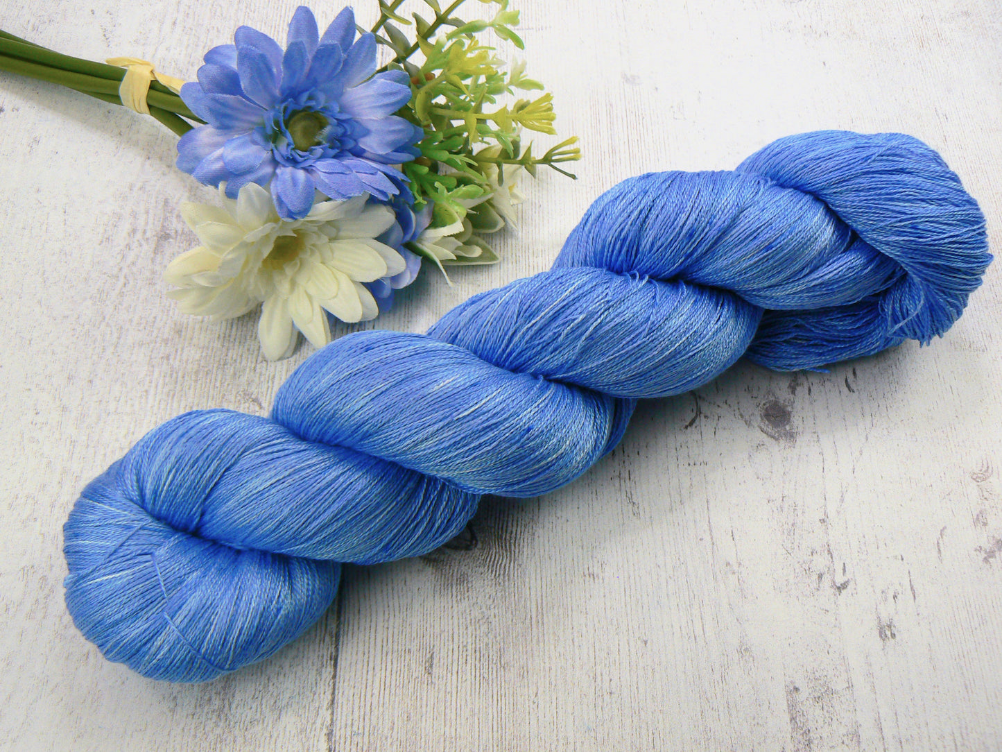 NEW COLOURWAY: Sapphires in a Sulk, Fine Spun Silk Lace