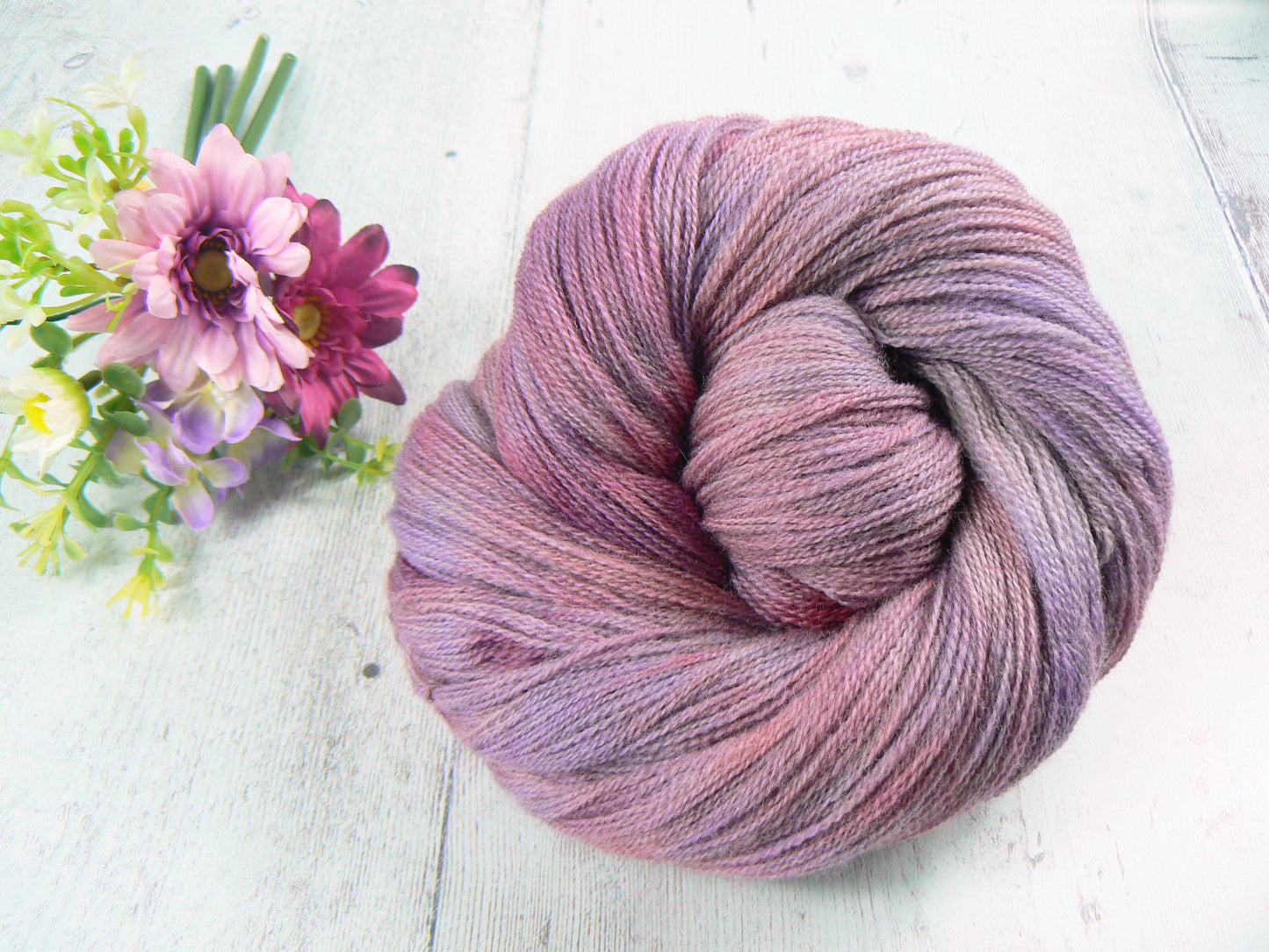 NEW COLOURWAY: Wine and Roses, Falklands Cormo Wool Lace