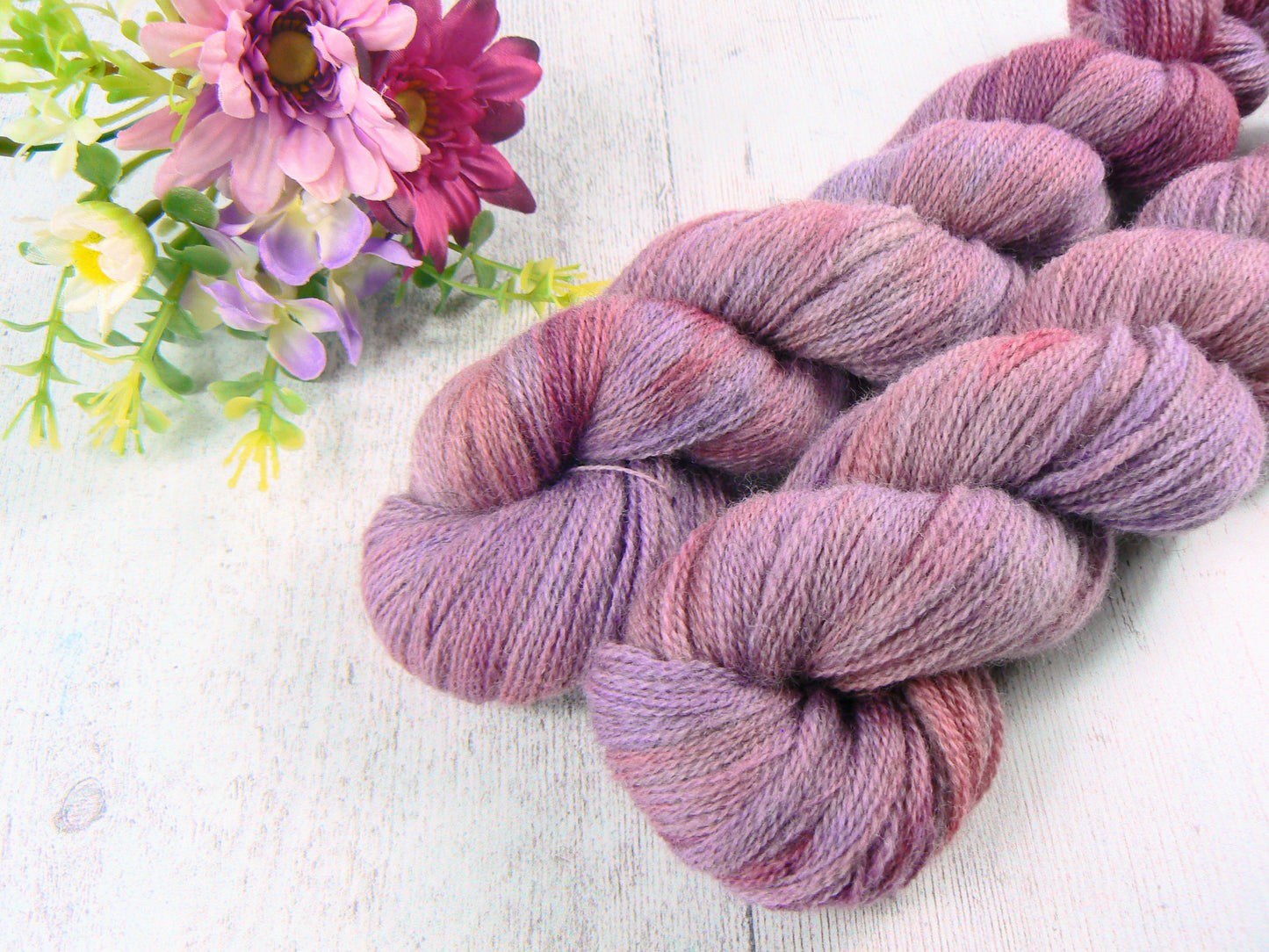 NEW COLOURWAY: Wine and Roses, Falklands Cormo Wool Lace