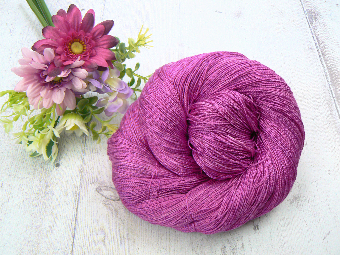 Magenta Orchid, Spun Silk Lace