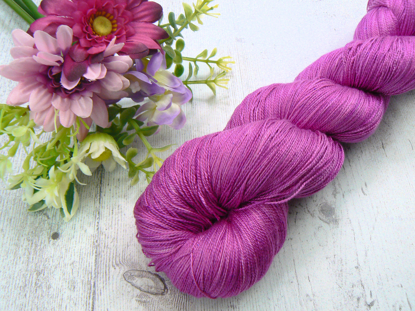 Magenta Orchid, Spun Silk Lace