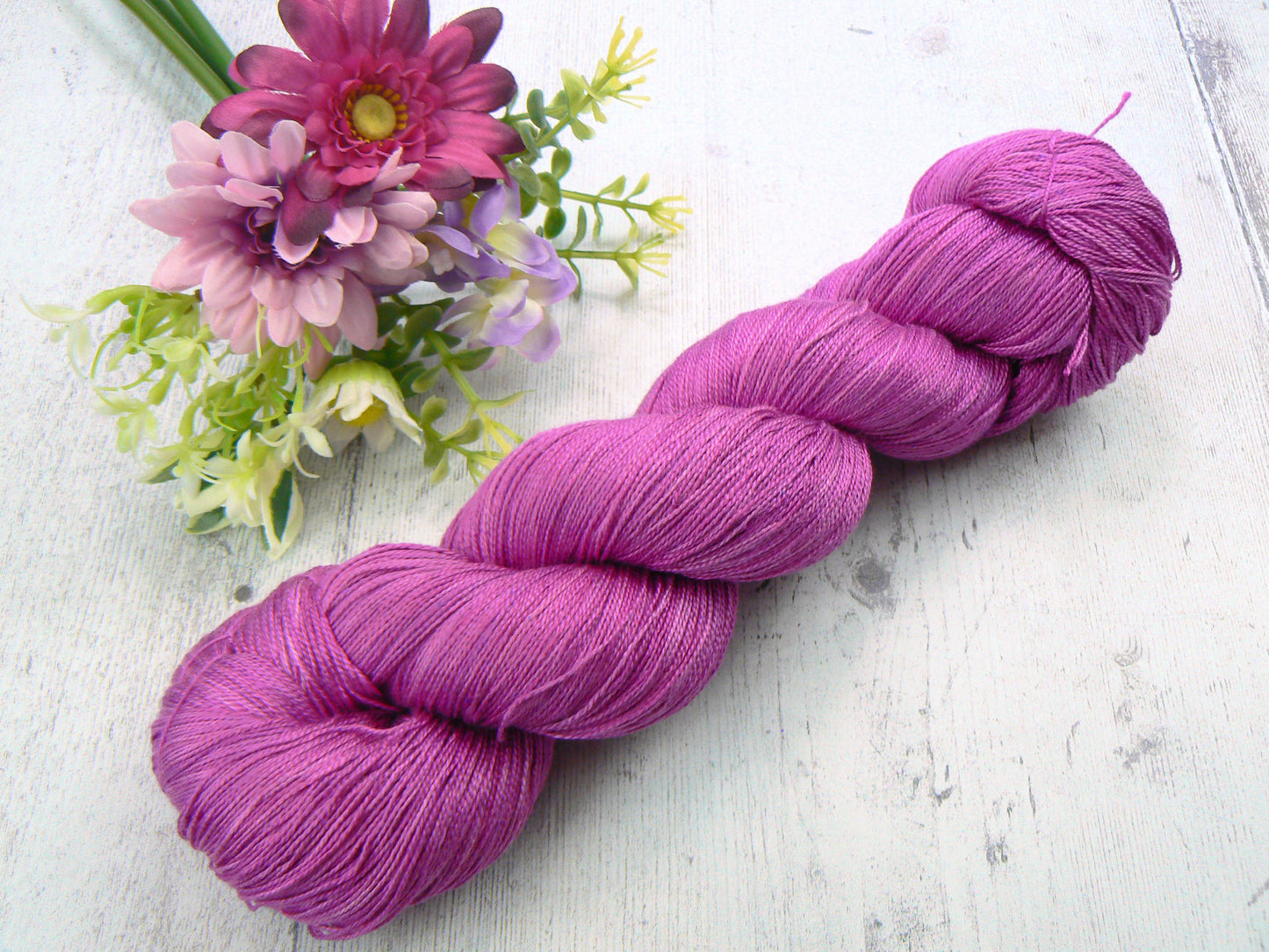 Magenta Orchid, Spun Silk Lace