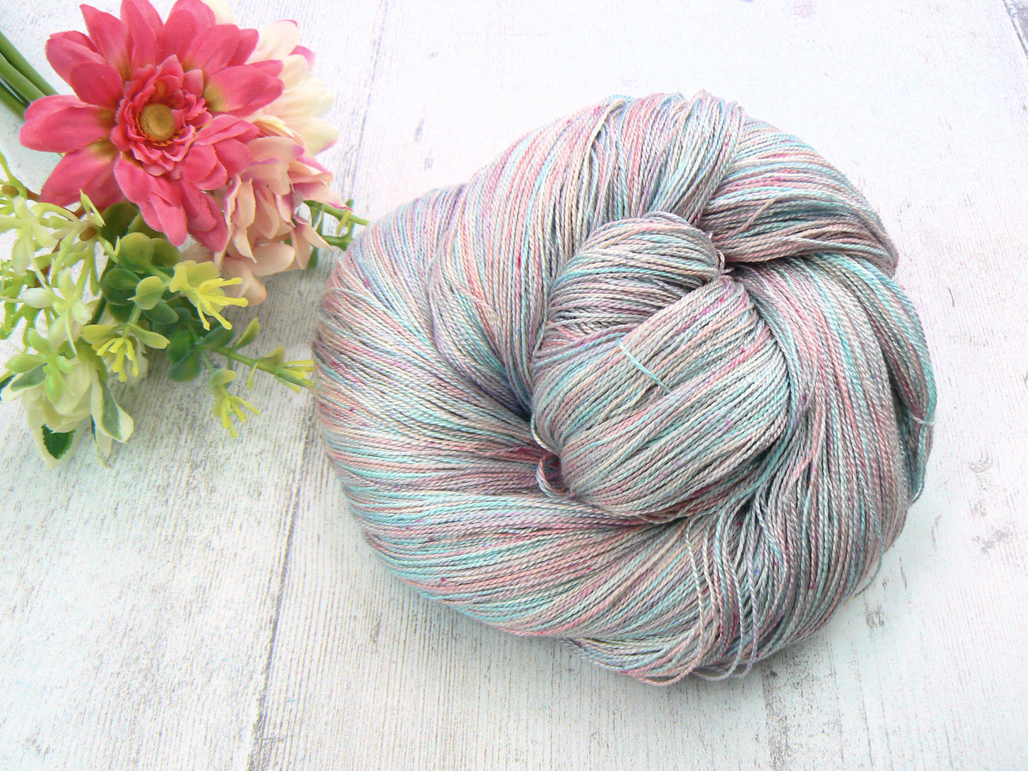 NEW COLOURWAY: Frosted Petals, Spun Silk Lace