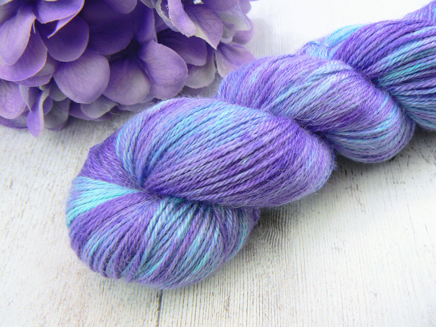 NEW COLOURWAY: Heather in the Mist, Baby Alpaca Silk Cashmere 4-ply