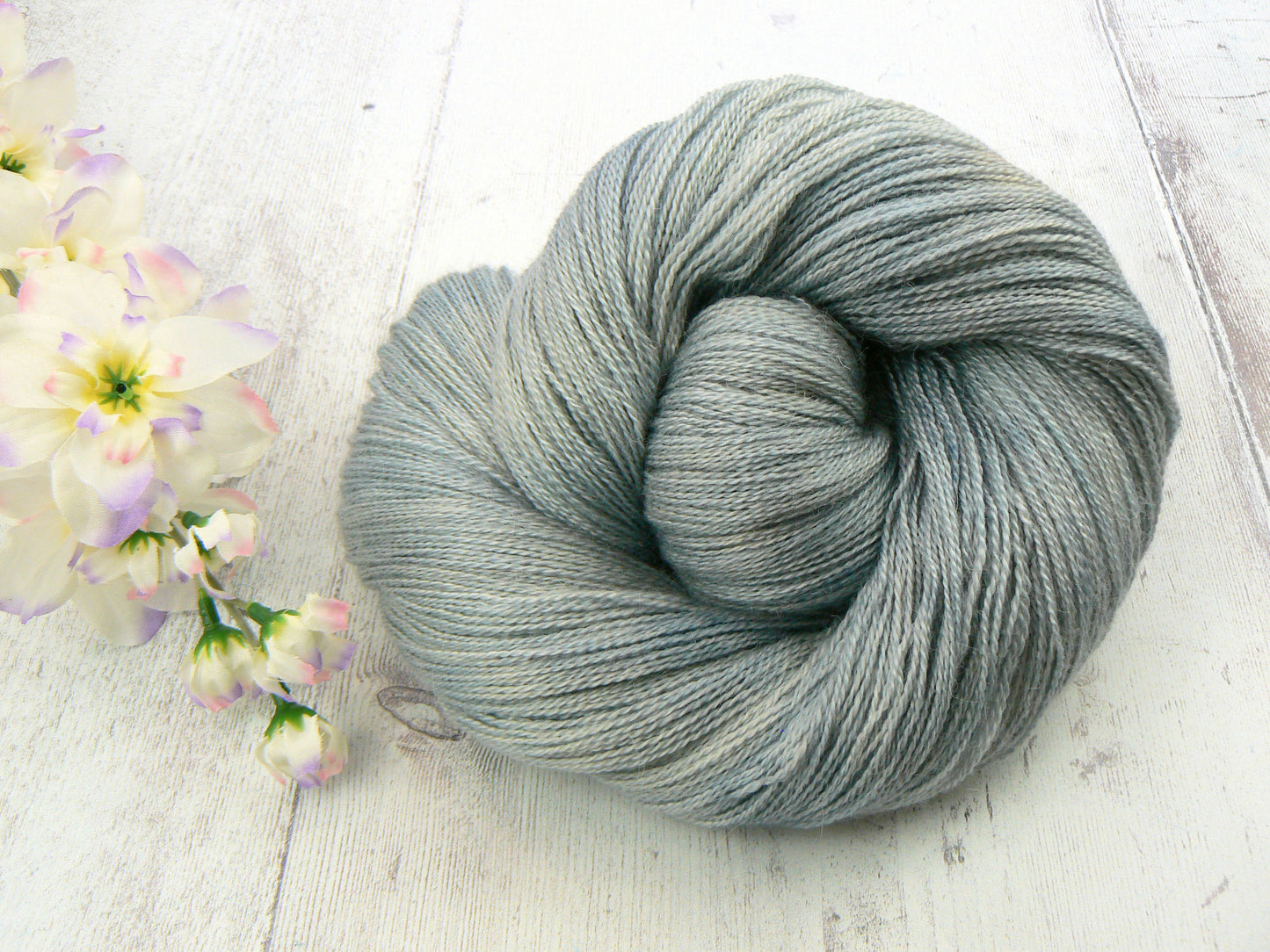Silvery Skies, Baby Alpaca Silk Cashmere Lace