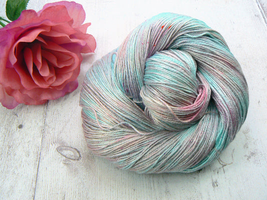 NEW COLOURWAY: Frosted Petals, Spun Silk 4-ply