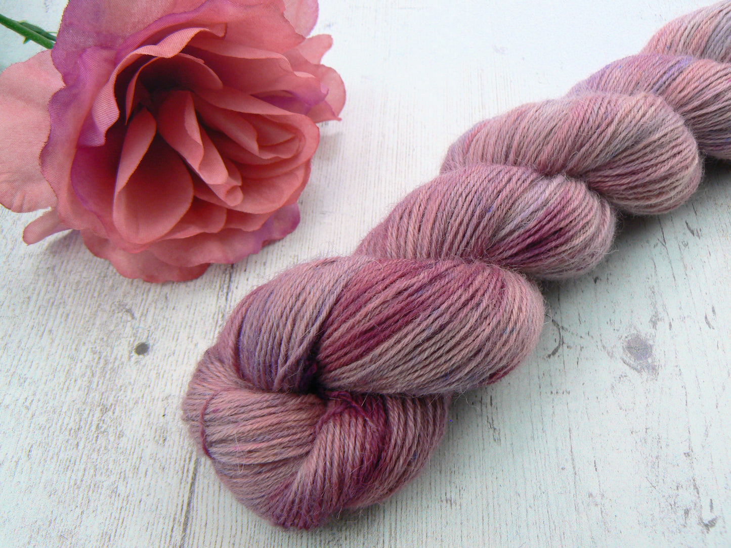 Wine and Roses, Alpaca Blue Faced Leicester 4-ply