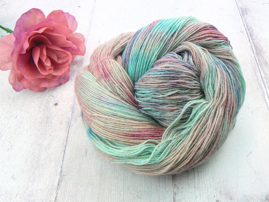 NEW COLOURWAY: Frosted Petals, Alpaca Blue Faced Leicester 4-ply