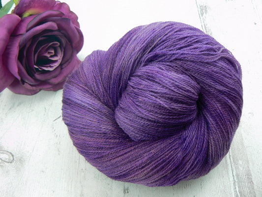 Purple Starlight, Merino Silk Cobweb Lace (50:50)