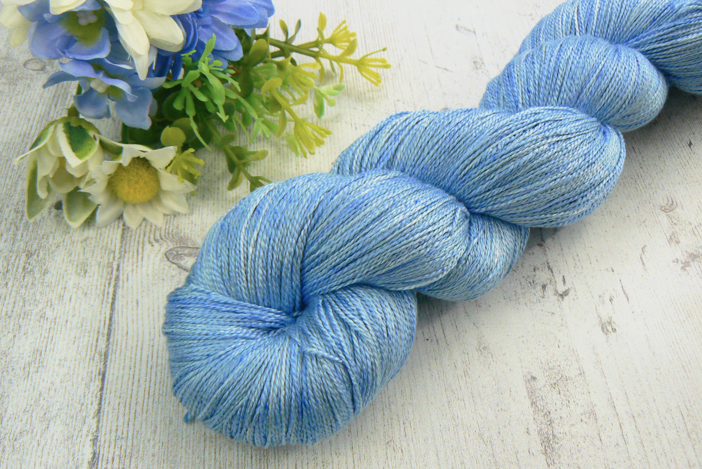 NEW COLOURWAY: Spring Skies, Spun Silk Lace