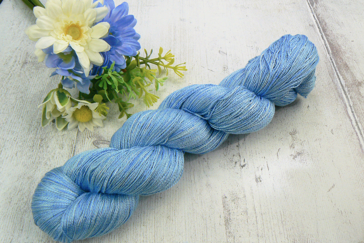 NEW COLOURWAY: Spring Skies, Spun Silk Lace