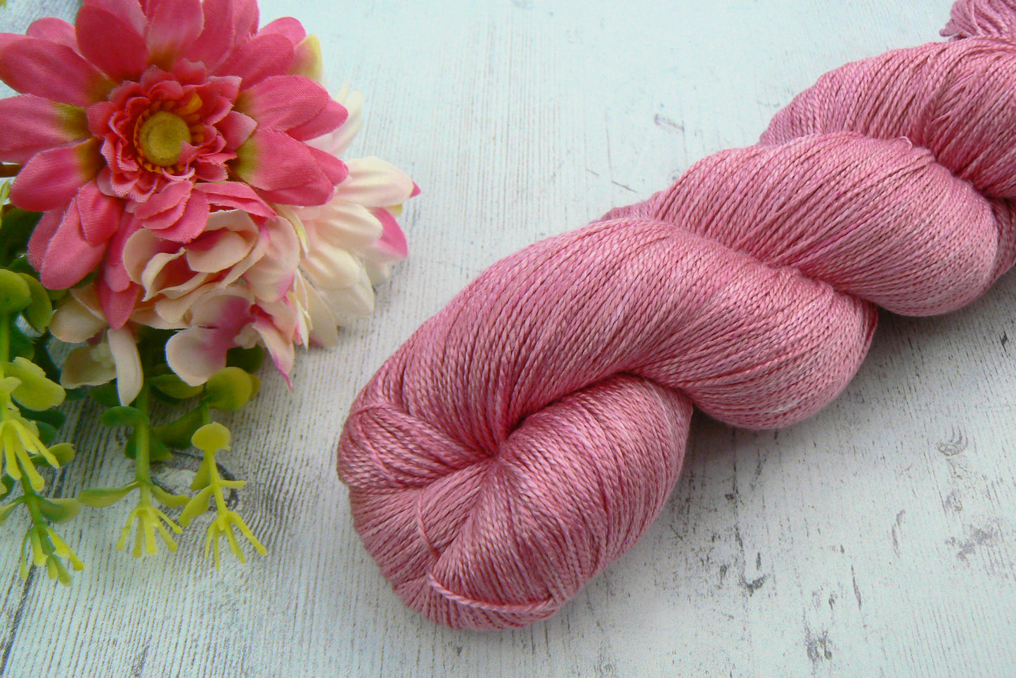 Pink Carnation, Spun Silk Lace