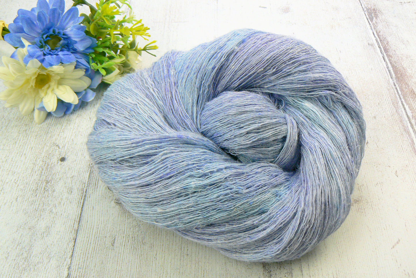 Icy Seas, Linen Viscose Silk Cobweb Lace
