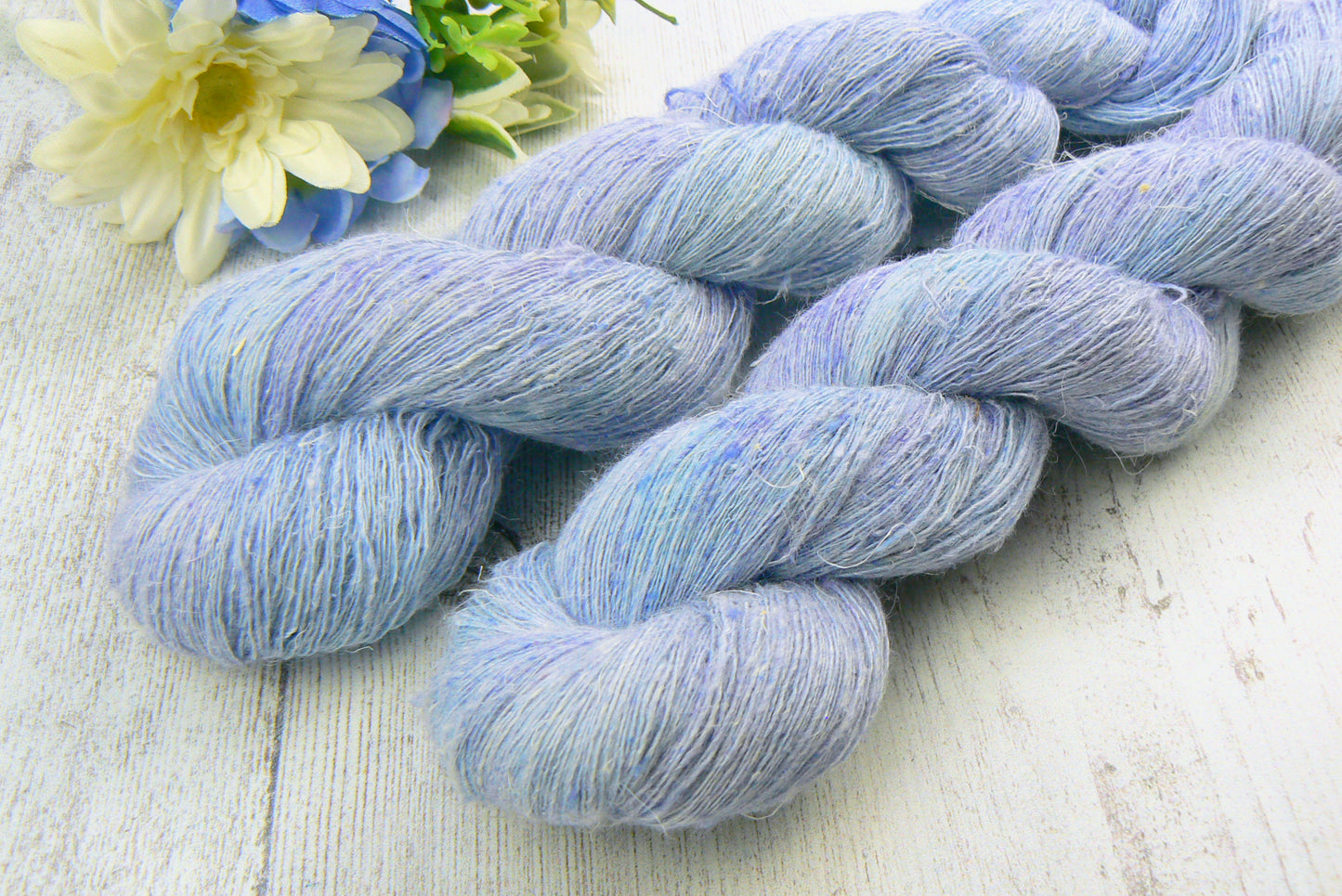 Icy Seas, Linen Viscose Silk Cobweb Lace
