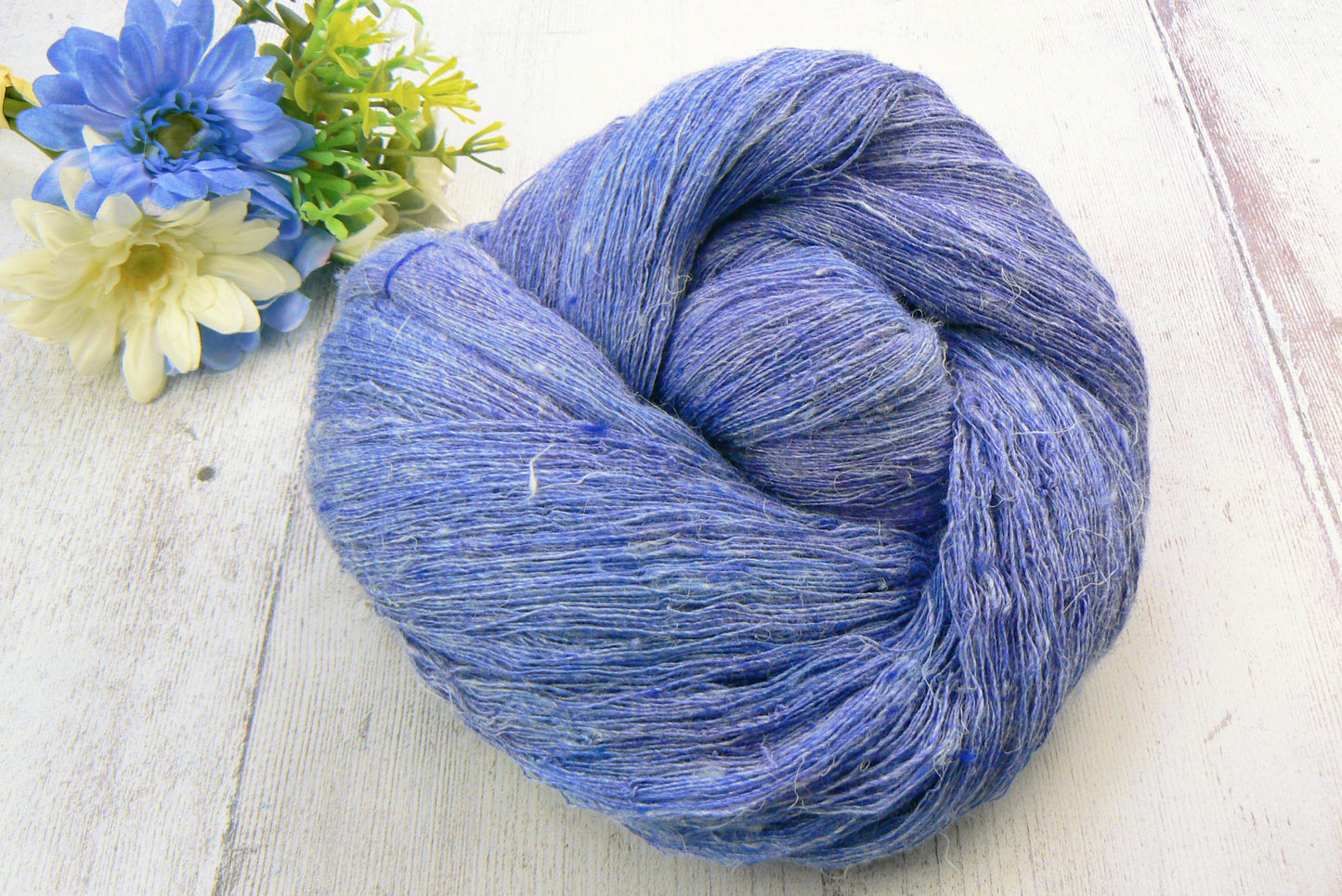 Sapphire Blues, Linen Viscose Silk Cobweb Lace