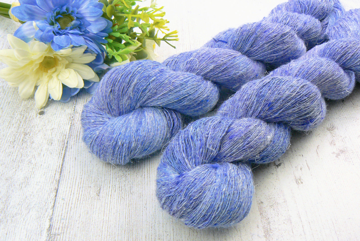 Sapphire Blues, Linen Viscose Silk Cobweb Lace