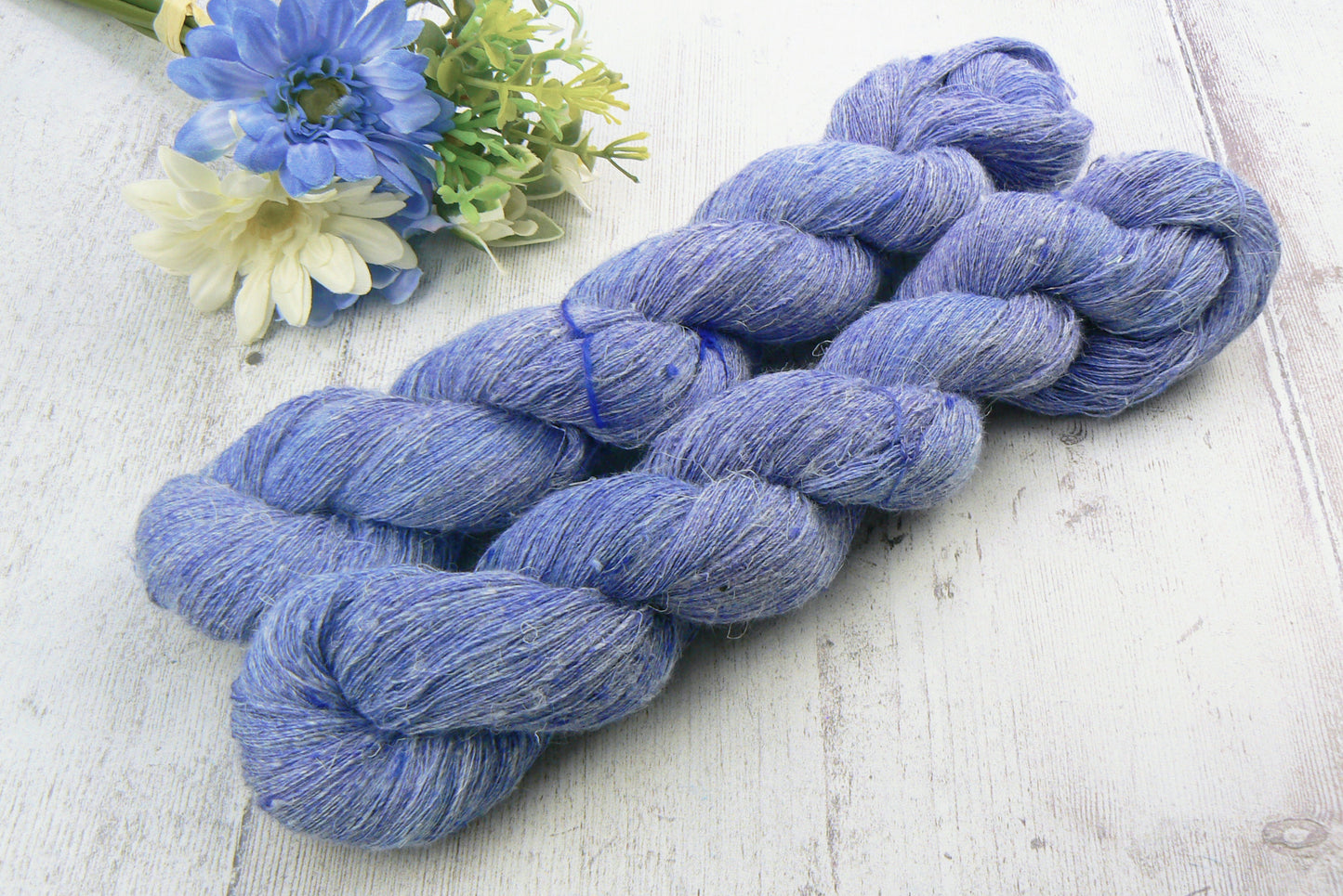 Sapphire Blues, Linen Viscose Silk Cobweb Lace