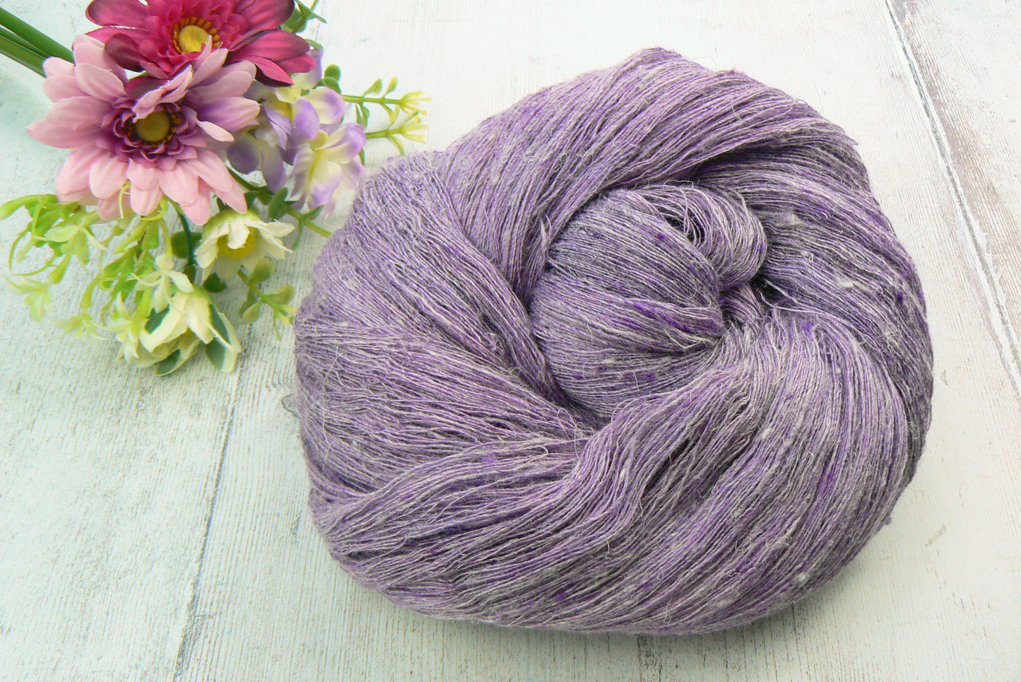 Purple Starlight, Linen Viscose Silk Cobweb Lace