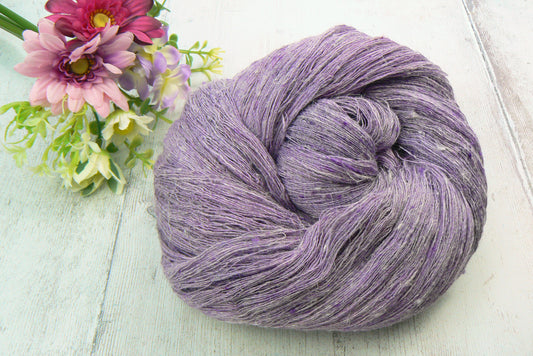 Purple Starlight, Linen Viscose Silk Cobweb Lace