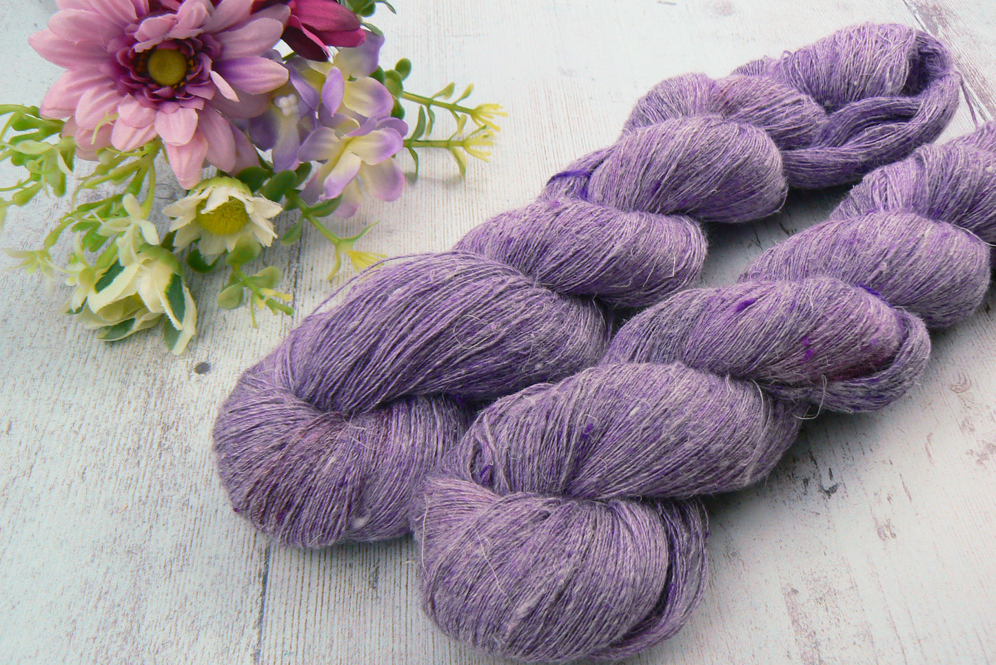 Purple Starlight, Linen Viscose Silk Cobweb Lace