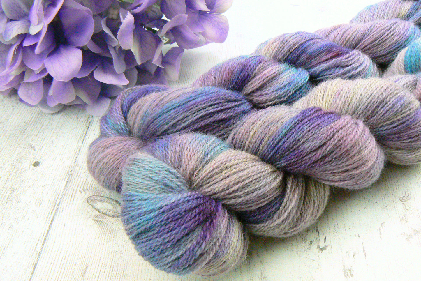 NEW COLOURWAY: Weeping Wisteria, Falklands Cormo Wool Lace