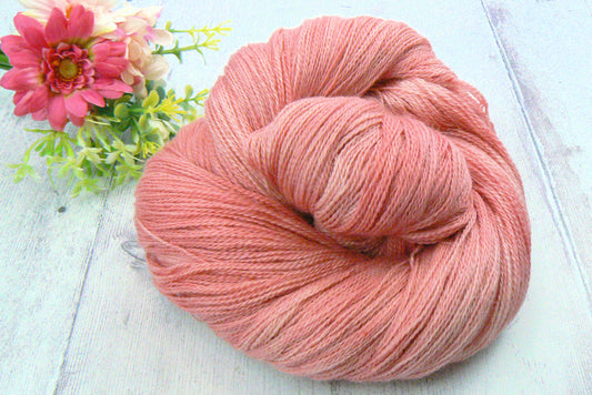 NEW COLOURWAY: Peachey Pinkness, Baby Alpaca Silk Cashmere Lace