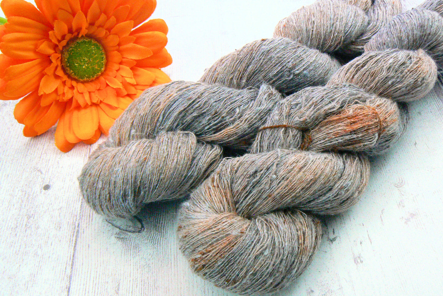 NEW COLOURWAY: Chocolate Gingers, Linen Viscose Silk Cobweb Lace