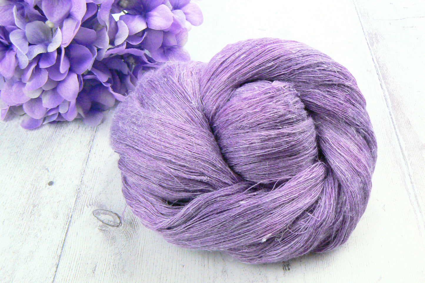 Lovely Lilacs, Silk Linen Cobweb Lace