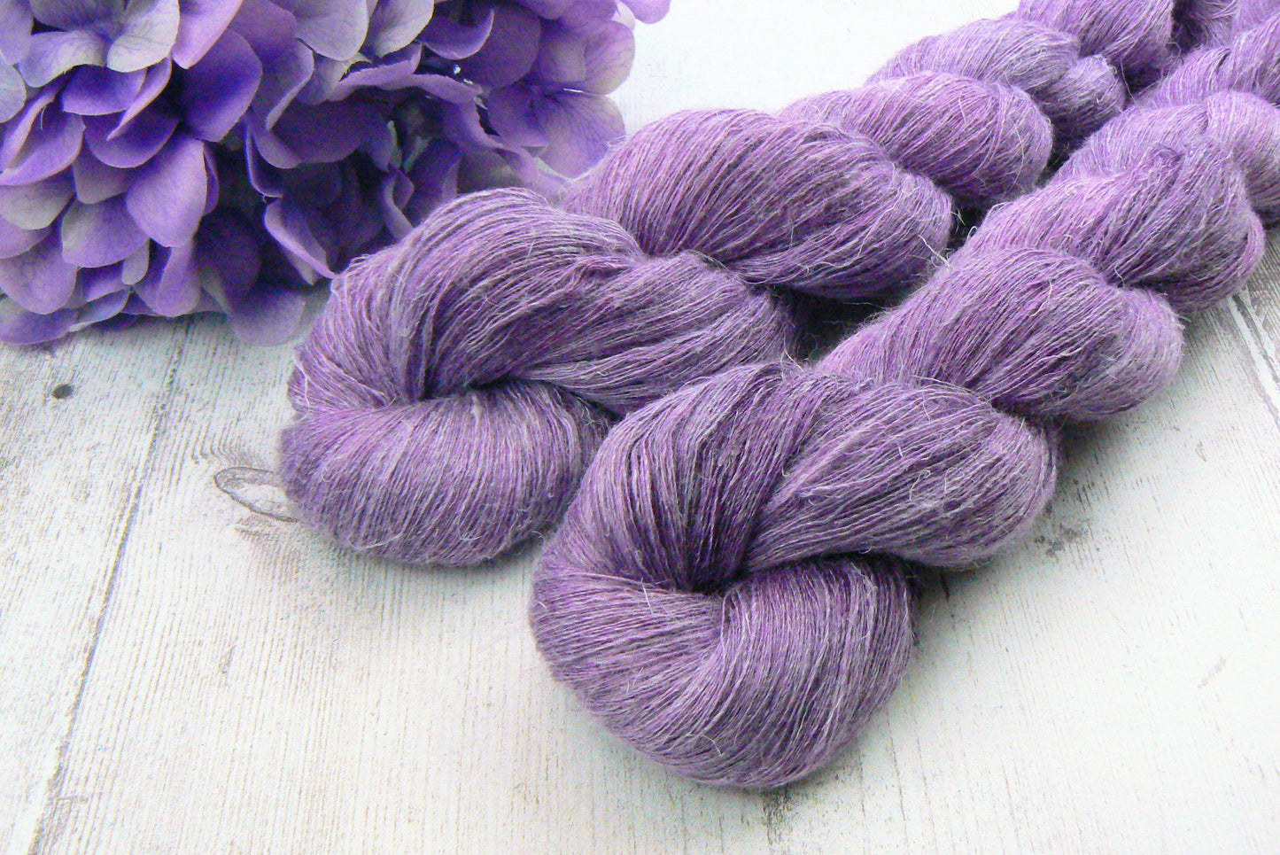 Lovely Lilacs, Silk Linen Cobweb Lace