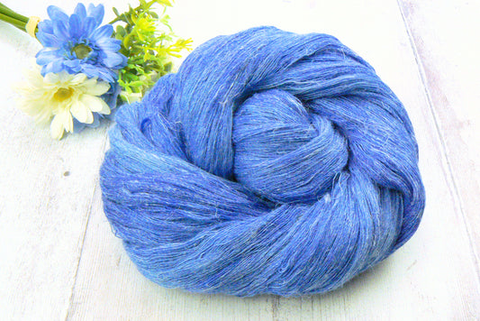 Sapphire Blues, Silk Linen Cobweb Lace