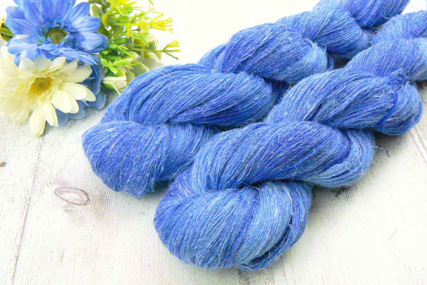 Sapphire Blues, Silk Linen Cobweb Lace