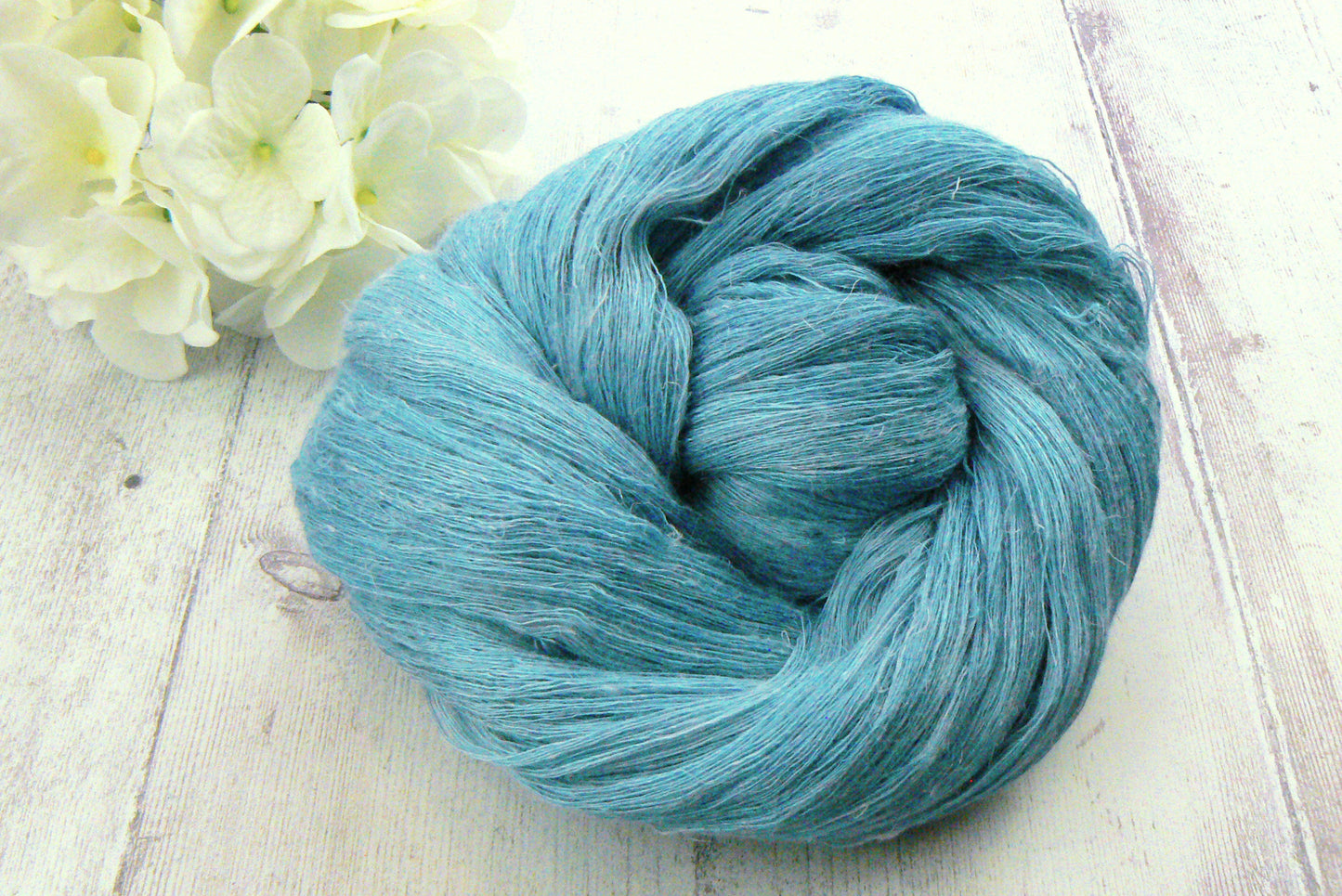 Turquoise Tones, Silk Linen Cobweb Lace