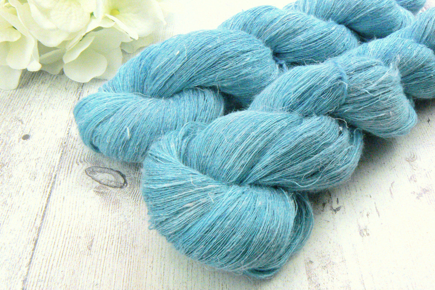 Turquoise Tones, Silk Linen Cobweb Lace
