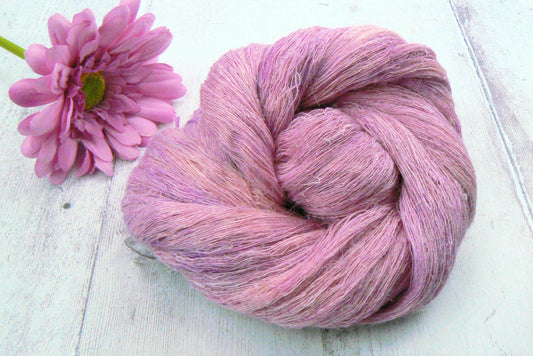 Peony in the Pink, Silk Linen Cobweb Lace