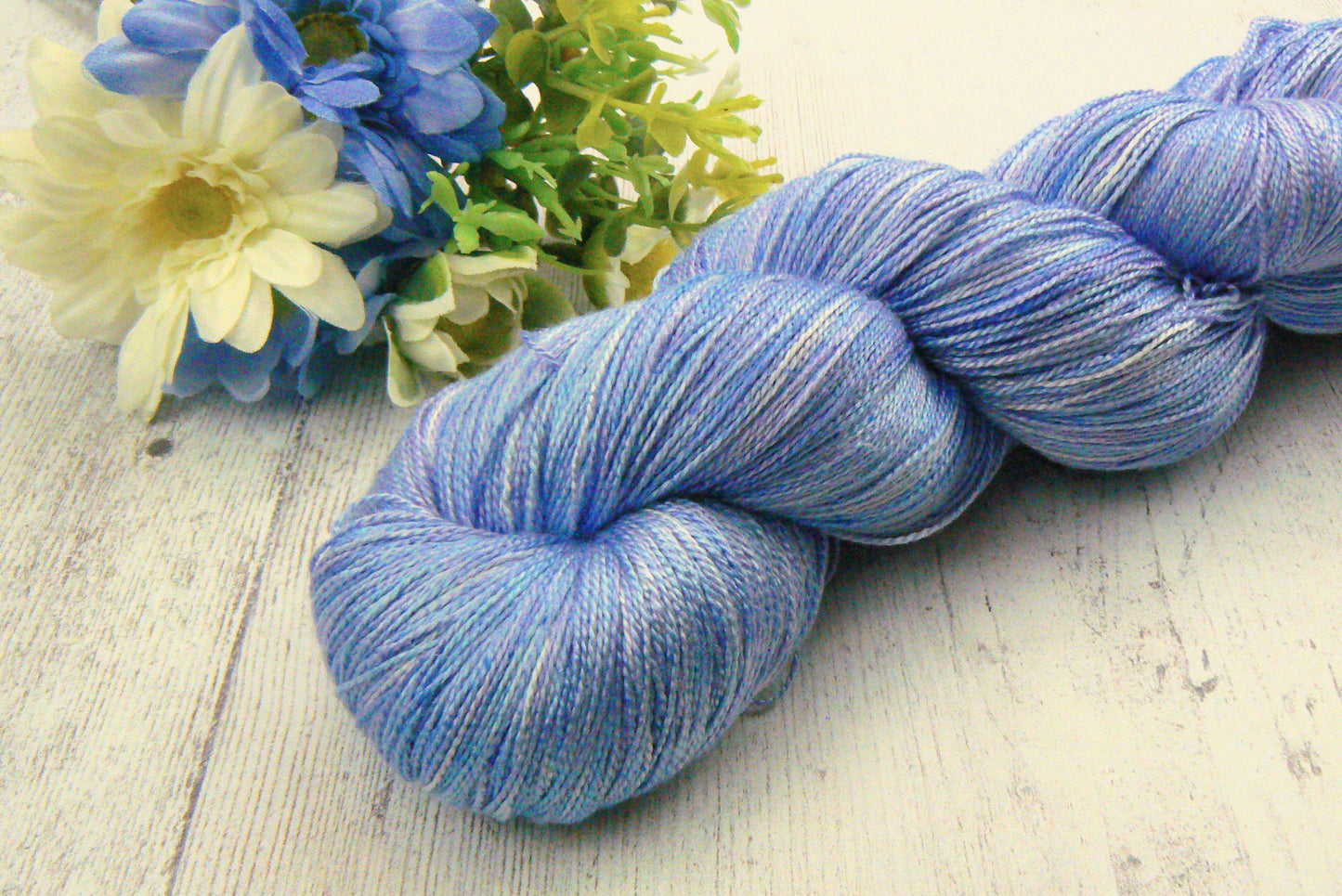 Iris Under a Summer Sky, Spun Silk Lace