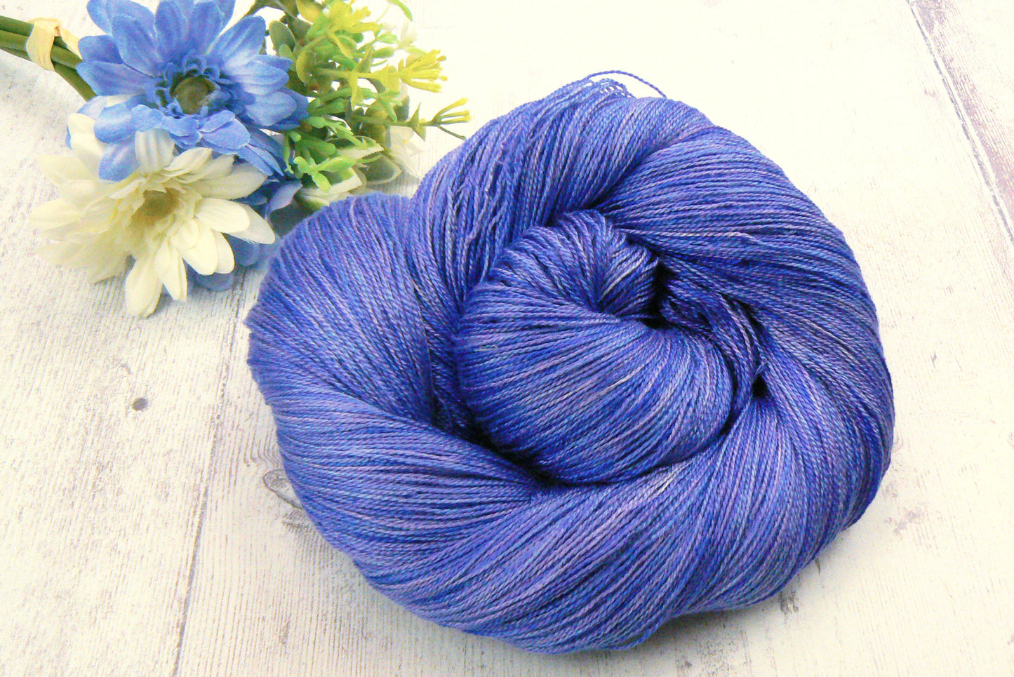 Blue Columbine, Spun Silk Lace