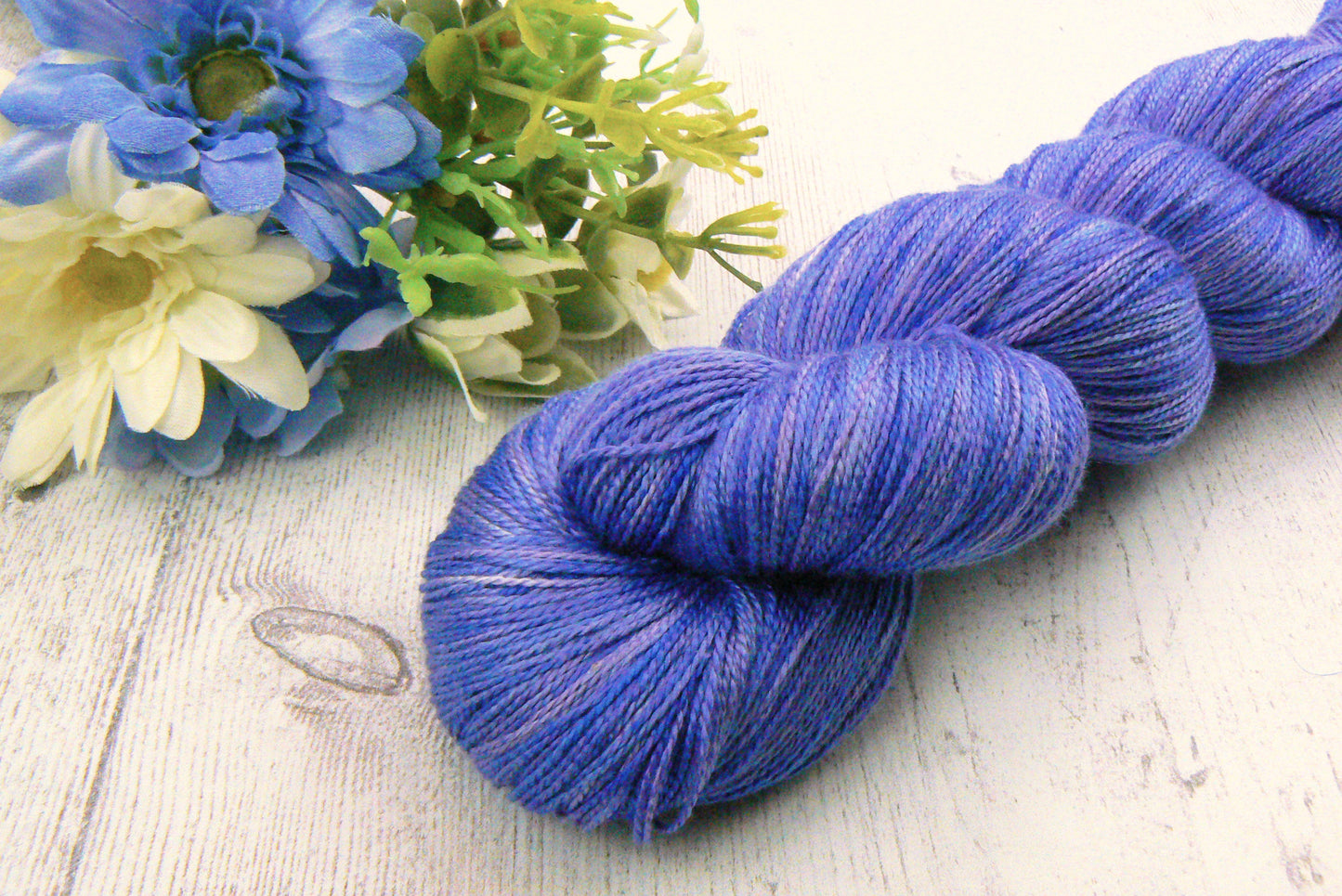Blue Columbine, Spun Silk Lace