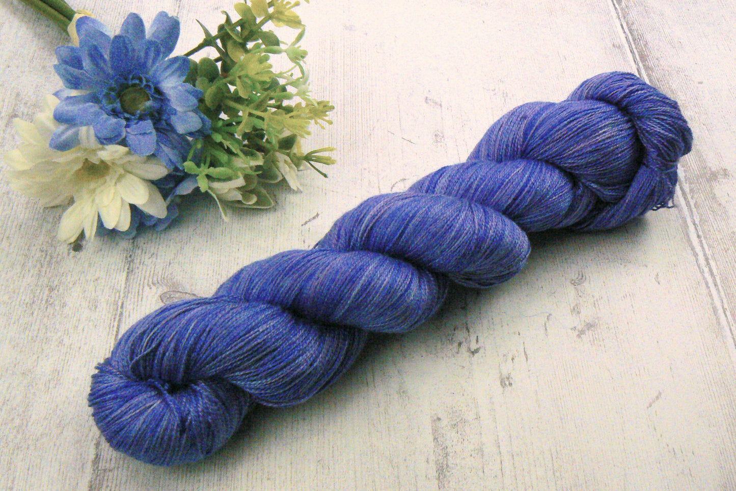 Blue Columbine, Spun Silk Lace