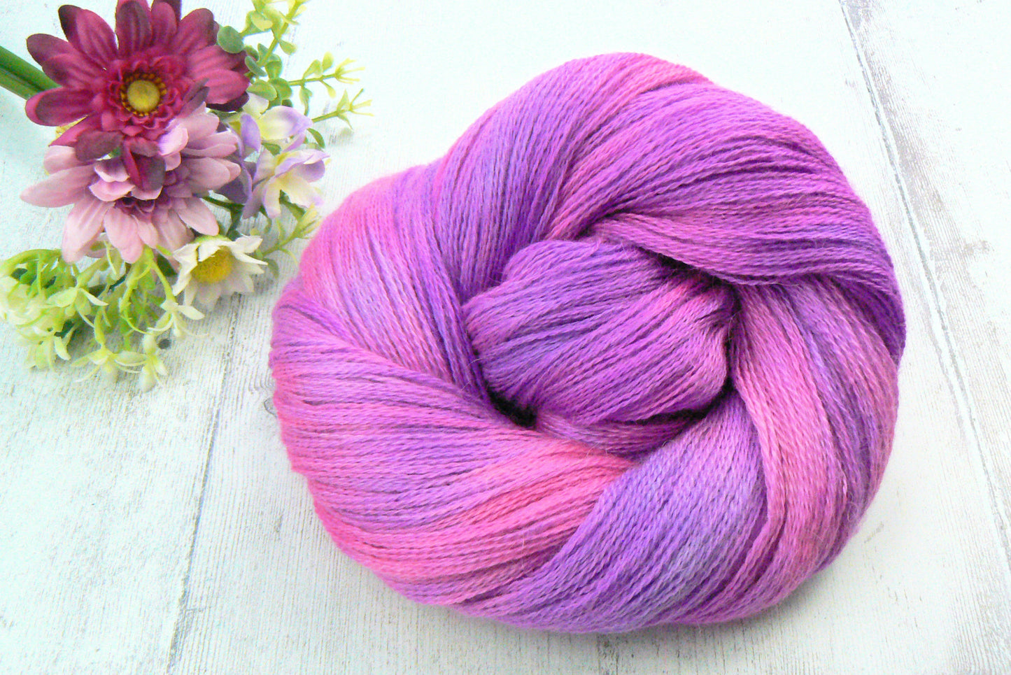 NEW COLOURWAY: Nearly Neon Pinks, Alpaca Silk Lace