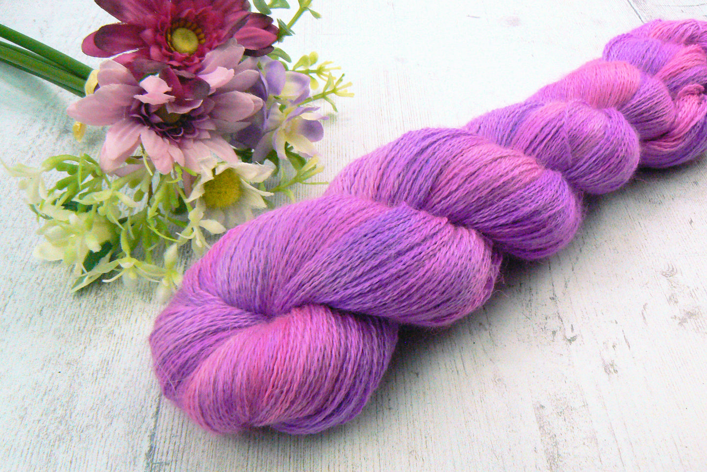 NEW COLOURWAY: Nearly Neon Pinks, Alpaca Silk Lace