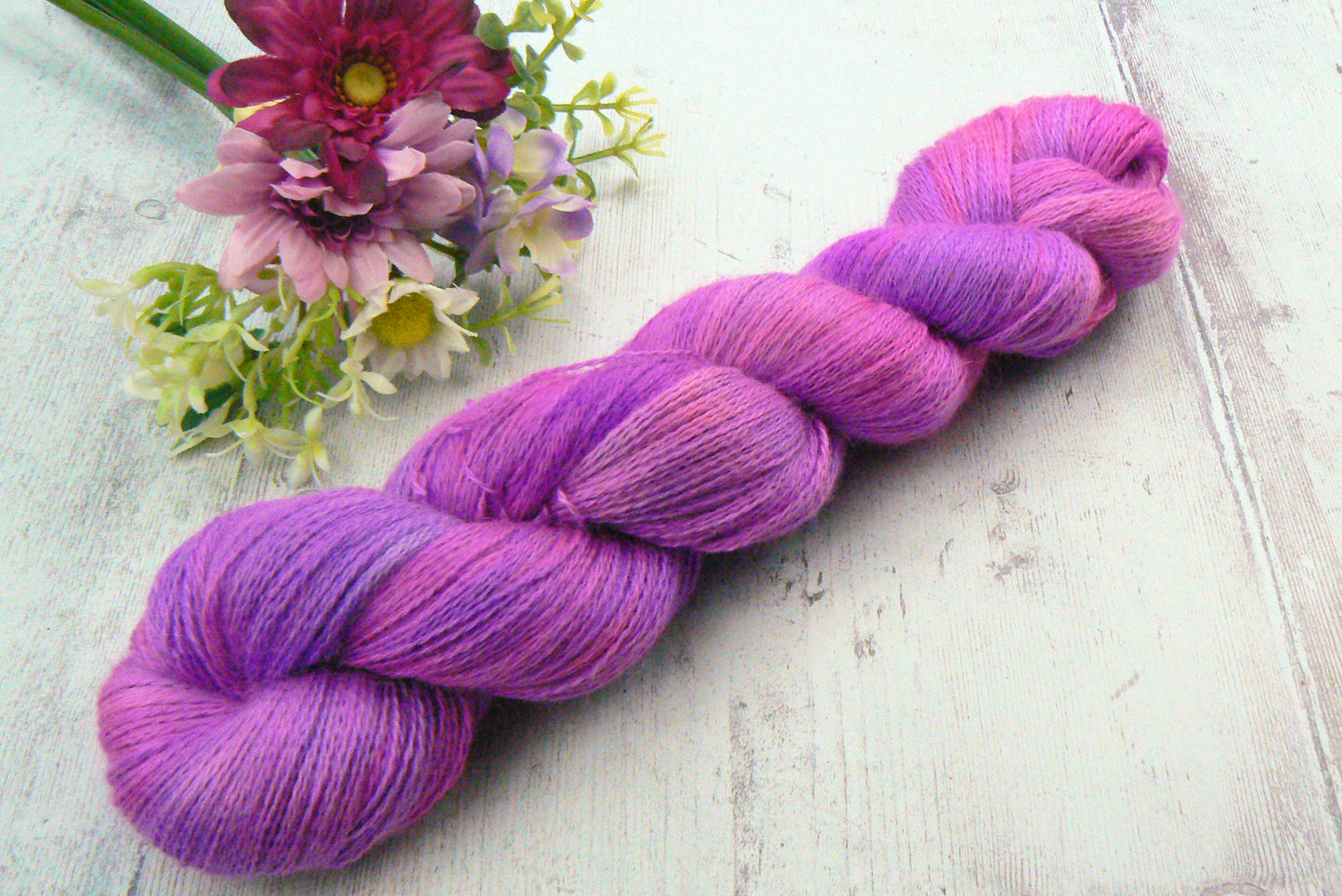 NEW COLOURWAY: Nearly Neon Pinks, Alpaca Silk Lace